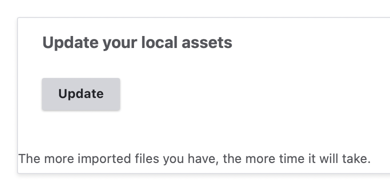 Update your assets button